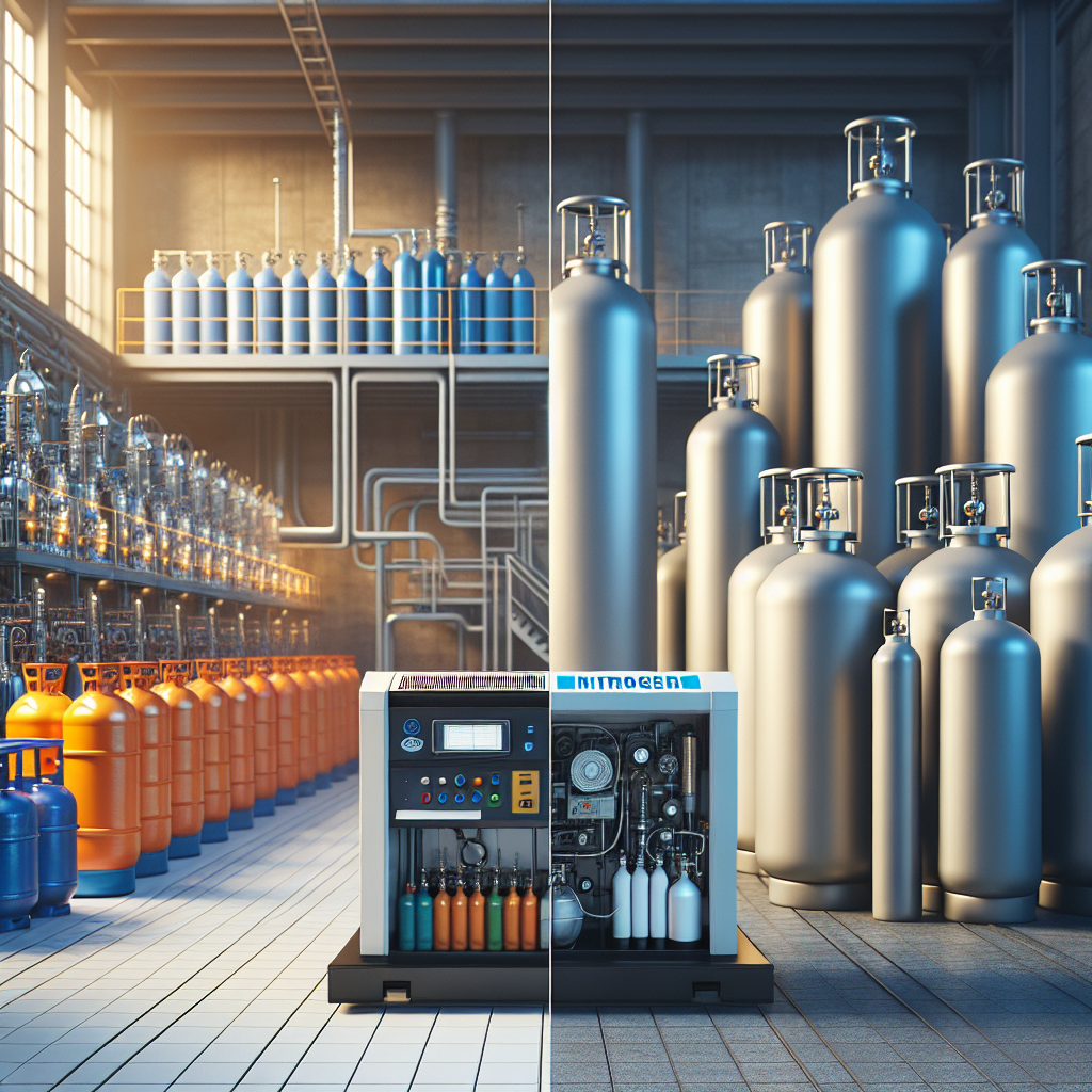 Vergleichen Sie die Vor- und Nachteile von Stickstoffgenerator oder Flaschen, um die beste Lösung für Ihre Industriebedürfnisse zu finden.
