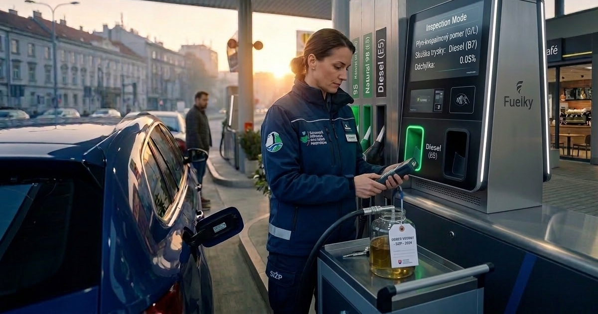 ankovanie auta na čerpacej stanici počas cesty do zahraničia